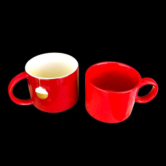 Two (2) Starbucks Christmas Coffee Mugs Red Gold Letters & Ornaments 2012 & 2017 - Picture 4 of 10